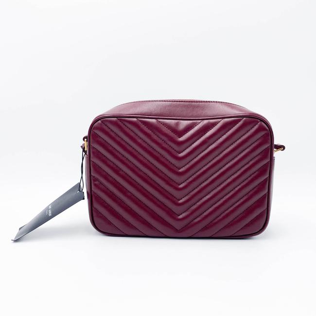 Saint Laurent Monogram Lou Camera Calfskin Matelasse Dark Legion Red Leather Shoulder Bag - photo 5