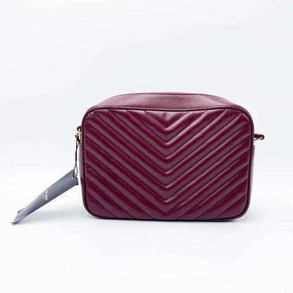 Saint Laurent Monogram Lou Camera Calfskin Matelasse Dark Legion Red Leather Shoulder Bag - photo 5