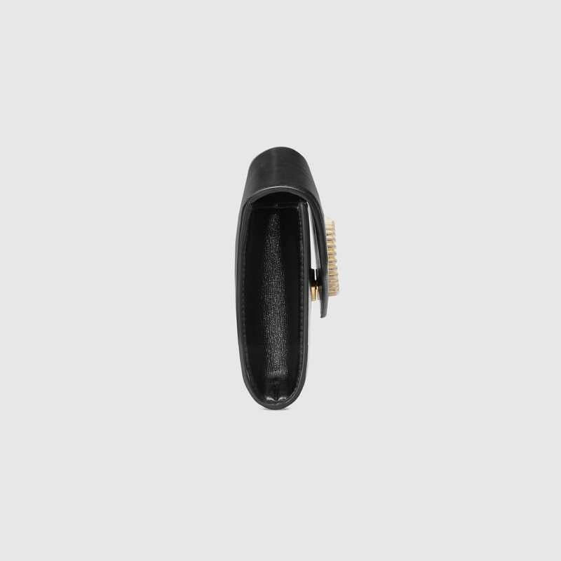 Broadway leather clutch with Double G Black leather - image 4
