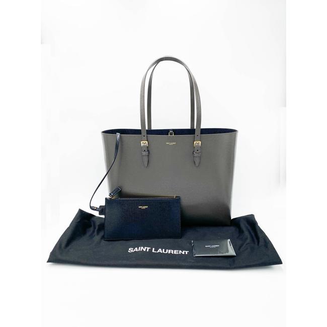 Saint Laurent Monogram Medium Shopping Bouclé Grey Leather Tote - photo 5