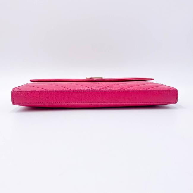 Saint Laurent Medium Wallet On A Chain Ghw Monogram Pink Leather Shoulder Bag - photo 5