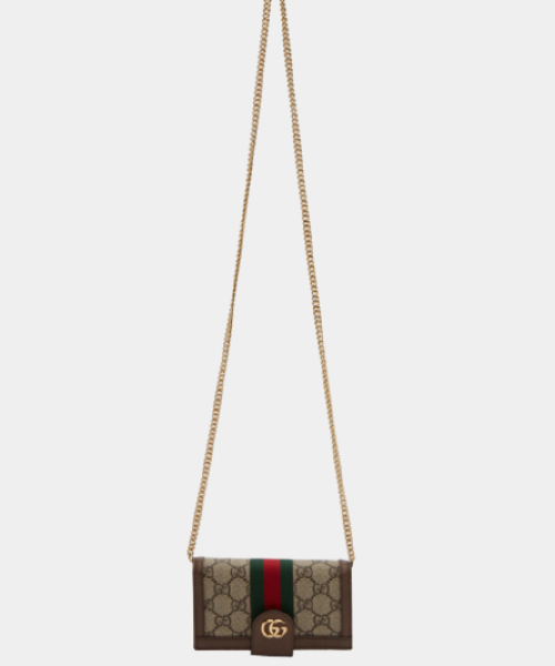 Brown GG Supreme Ophidia Phone Wallet Bag - image 1