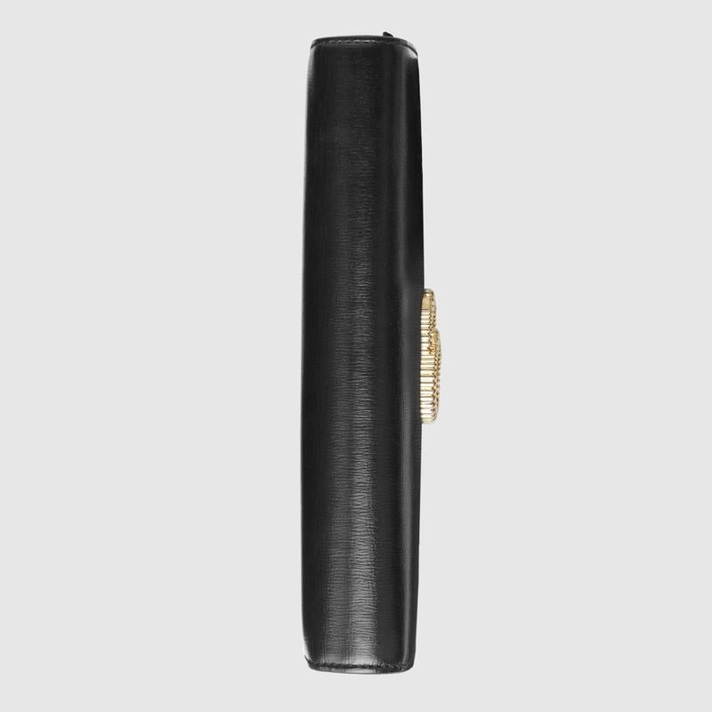 Broadway leather clutch with Double G Black leather - image 5