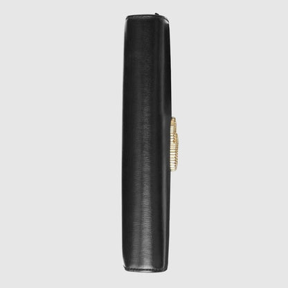 Broadway leather clutch with Double G Black leather - image 5