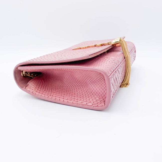 Saint Laurent Monogram Kate Medium Monogram Snakeskin Pink Leather Shoulder Bag - photo 6