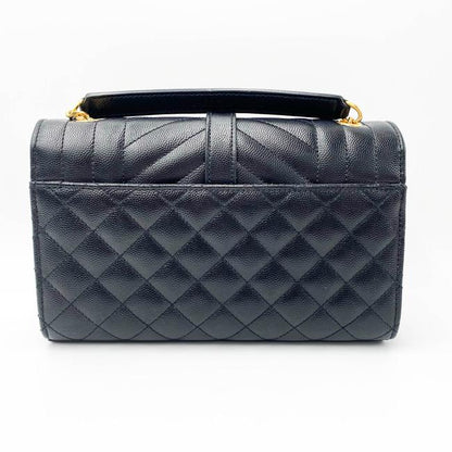 Saint Laurent Monogram Envelope Grain De Poudre Textured Mixed Matelasse Triquilt Small Black Leather Shoulder Bag - image 6