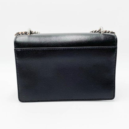 Saint Laurent Monogram Sunset Chain Wallet Black Calfskin Leather Shoulder Bag - photo 6