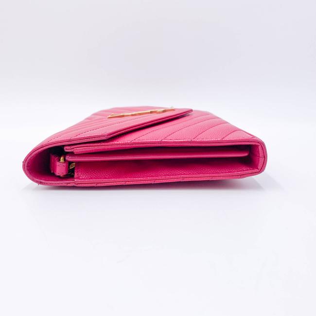 Saint Laurent Medium Wallet On A Chain Ghw Monogram Pink Leather Shoulder Bag - photo 6