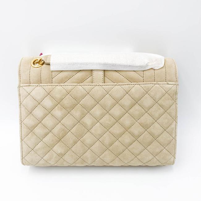 Saint Laurent Monogram Envelope Medium Beige Suede Leather Shoulder Bag - photo 7