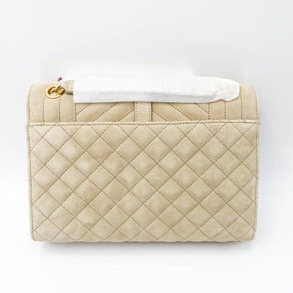 Saint Laurent Monogram Envelope Medium Beige Suede Leather Shoulder Bag - photo 7