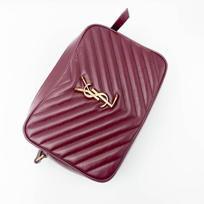 Saint Laurent Monogram Lou Camera Calfskin Matelasse Dark Legion Red Leather Shoulder Bag - photo 7