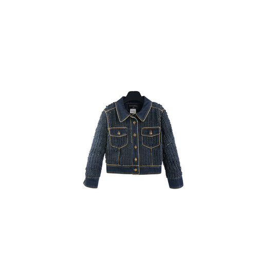 Chanel Button Denim Jacket - Size 36 - photo 1