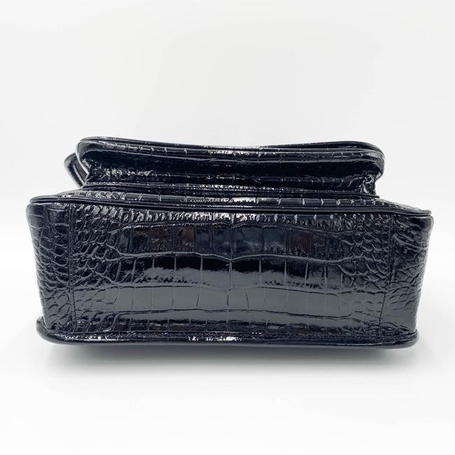 Saint Laurent Niki Medium Crocodile-embossed Black Patent Leather Shoulder Bag - photo 8