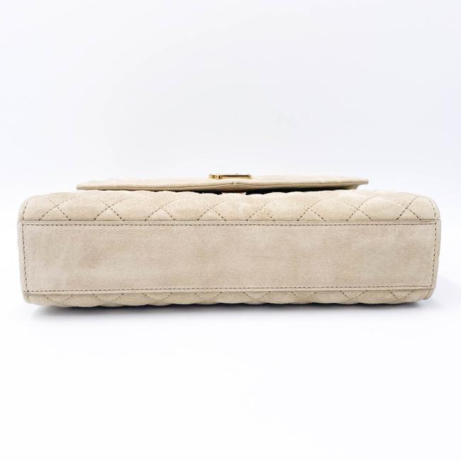 Saint Laurent Monogram Envelope Medium Beige Suede Leather Shoulder Bag - photo 8
