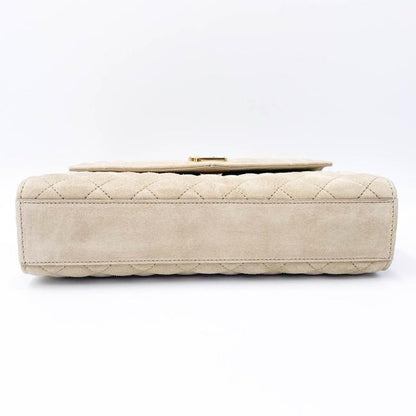 Saint Laurent Monogram Envelope Medium Beige Suede Leather Shoulder Bag - photo 8