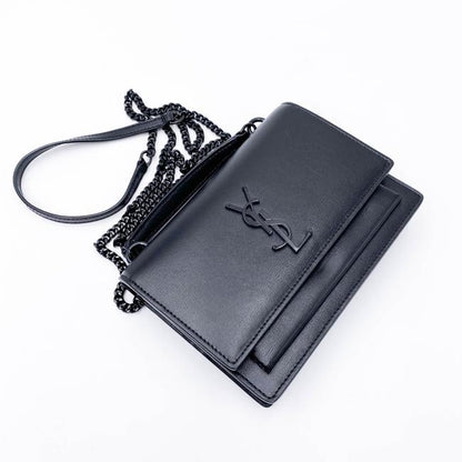 Saint Laurent Monogram Top Handle Sunset Noir Bhw Black Leather Shoulder Bag - photo 8