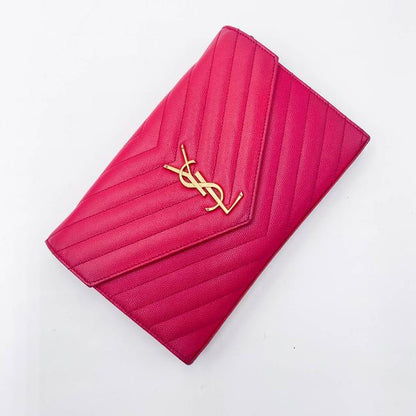 Saint Laurent Medium Wallet On A Chain Ghw Monogram Pink Leather Shoulder Bag - photo 8