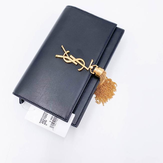 Saint Laurent Monogram Kate Chain Wallet Woc Calfskin Classic Tassel Black Leather Shoulder Bag - photo 8