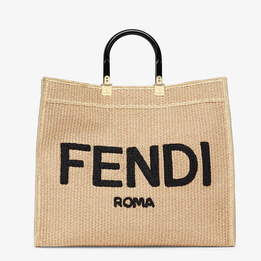 Fendi Large Woven Straw Shopper - photo 1