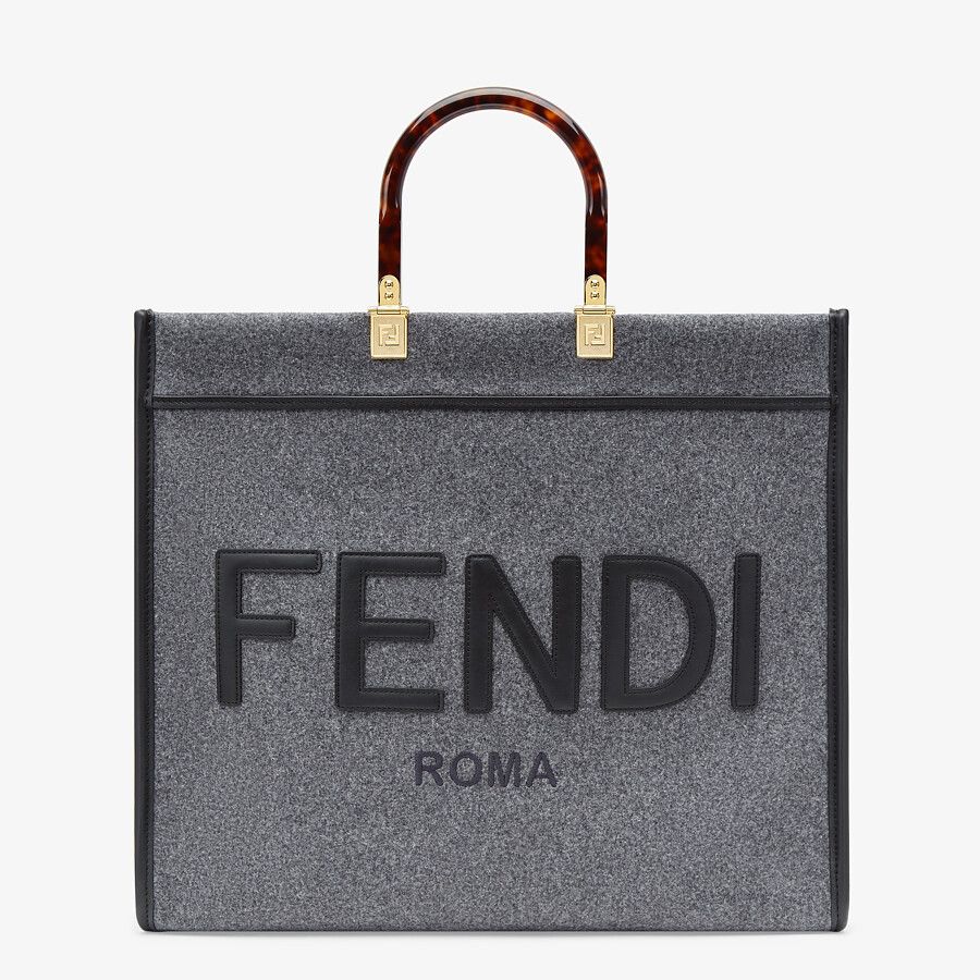 Fendi Large Gray Flannel Shopper - photo 1