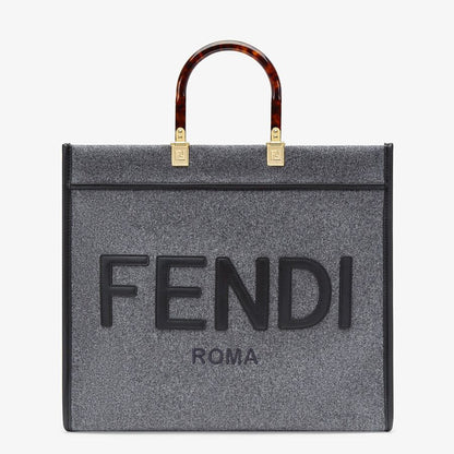 Fendi Large Gray Flannel Shopper - photo 1