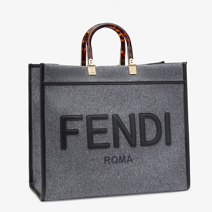 Fendi Large Gray Flannel Shopper - photo 2