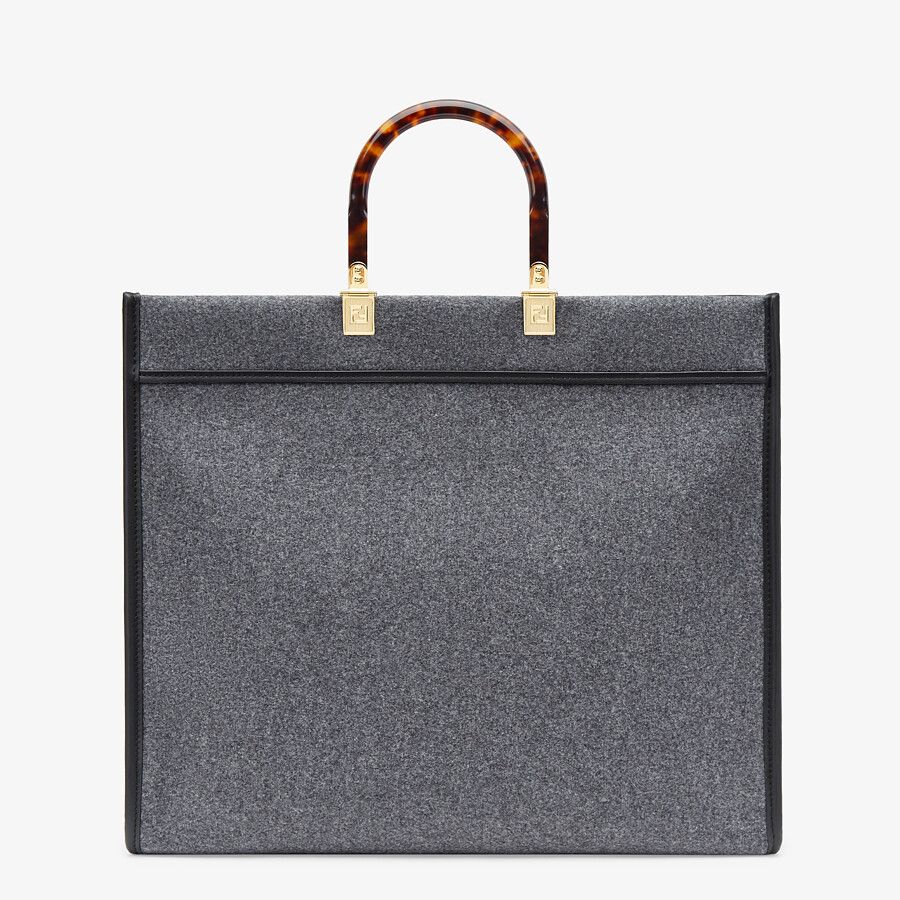 Fendi Large Gray Flannel Shopper - photo 3