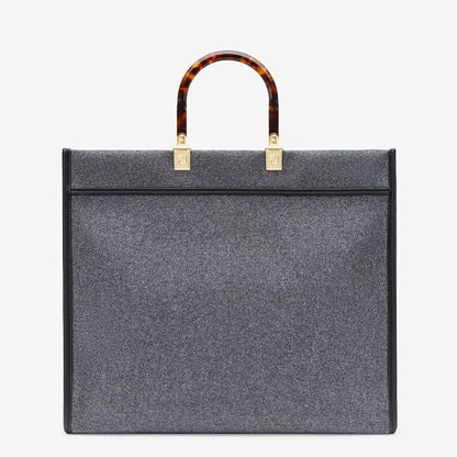 Fendi Large Gray Flannel Shopper - photo 3