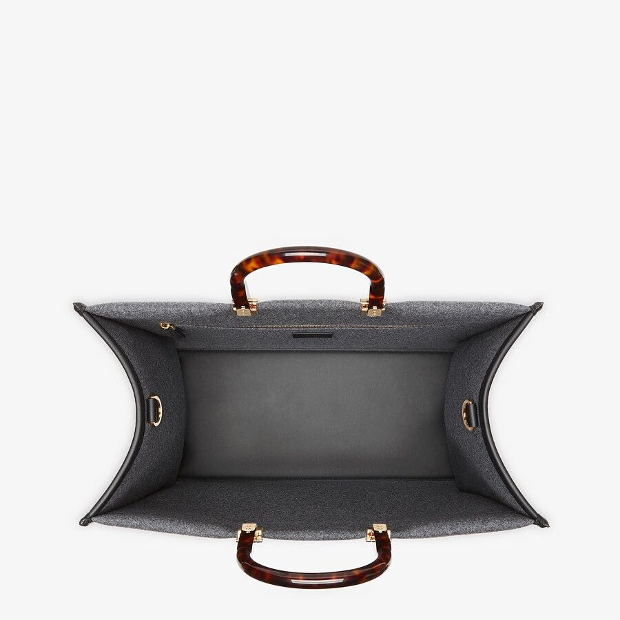 Fendi Large Gray Flannel Shopper - photo 4