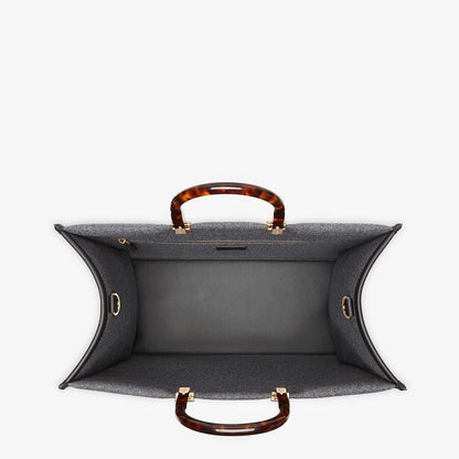 Fendi Large Gray Flannel Shopper - photo 4