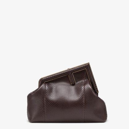 Fendi Dark Brown Python Leather Bag - photo 1