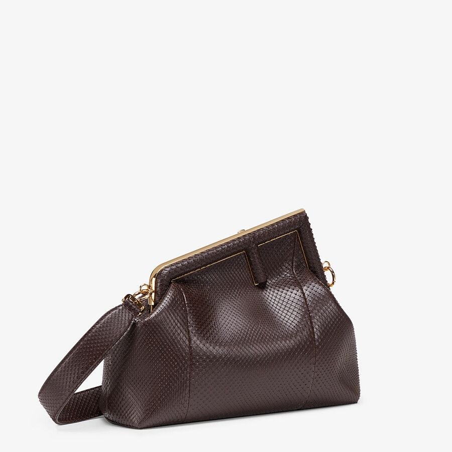 Fendi Dark Brown Python Leather Bag - photo 2