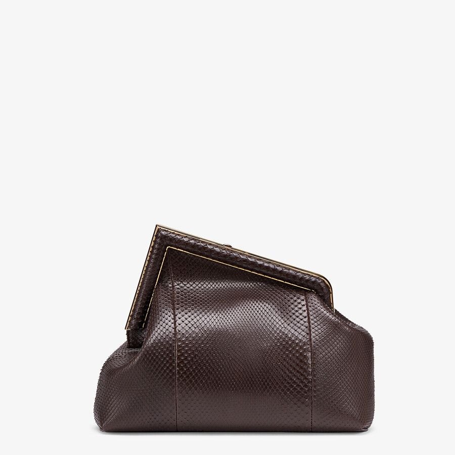 Fendi Dark Brown Python Leather Bag - photo 3