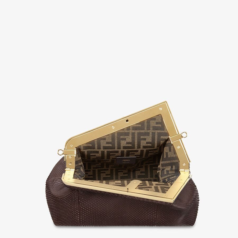 Fendi Dark Brown Python Leather Bag - photo 4