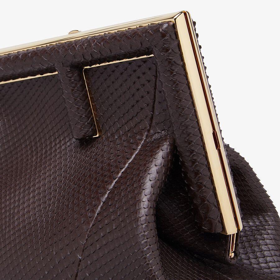Fendi Dark Brown Python Leather Bag - photo 5