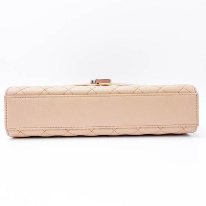 Saint Laurent Monogram Envelope Grain De Poudre Textured Mixed Matelasse Medium Triquilt Beige Leather Shoulder Bag - image 9
