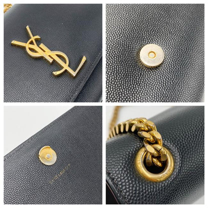 Saint Laurent Monogram Kate Grain De Poudre Medium Classic Satchel Black Leather Shoulder Bag - image 11