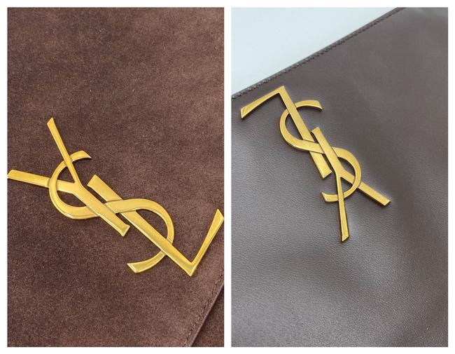 Saint Laurent Monogram Kate Soft Medium Reversible Ysl Monogram Brown Suede Leather Cross Body Bag - image 9