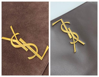 Saint Laurent Monogram Kate Soft Medium Reversible Ysl Monogram Brown Suede Leather Cross Body Bag - image 9
