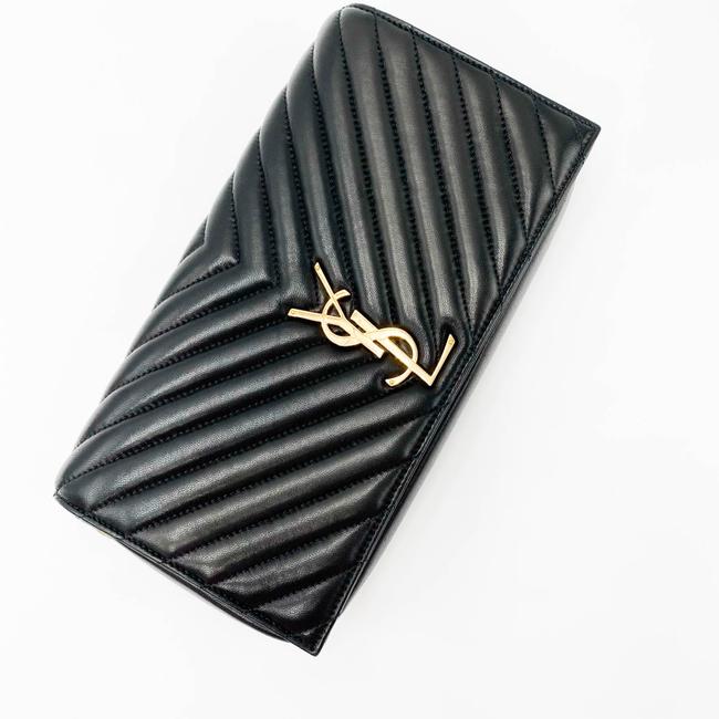 Saint Laurent Monogram Kate Shoulder 99 Quilted Baguette Black Leather Cross Body Bag - photo 9