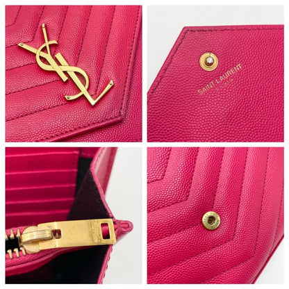 Saint Laurent Medium Wallet On A Chain Ghw Monogram Pink Leather Shoulder Bag - photo 10