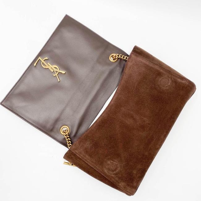 Saint Laurent Monogram Kate Soft Medium Reversible Ysl Monogram Brown Suede Leather Cross Body Bag - image 10