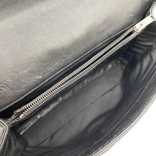 SAINT LAURENT Sheepskin Matelasse Chevron Monogram Large College Satchel Black Leather Shoulder Bag - image 10