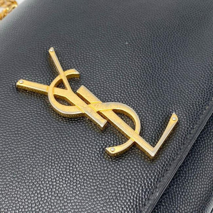 Saint Laurent Monogram Kate Grain De Poudre Medium Classic Satchel Black Leather Shoulder Bag - image 10
