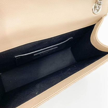 Saint Laurent Monogram Envelope Grain De Poudre Textured Mixed Matelasse Medium Triquilt Beige Leather Shoulder Bag - image 10