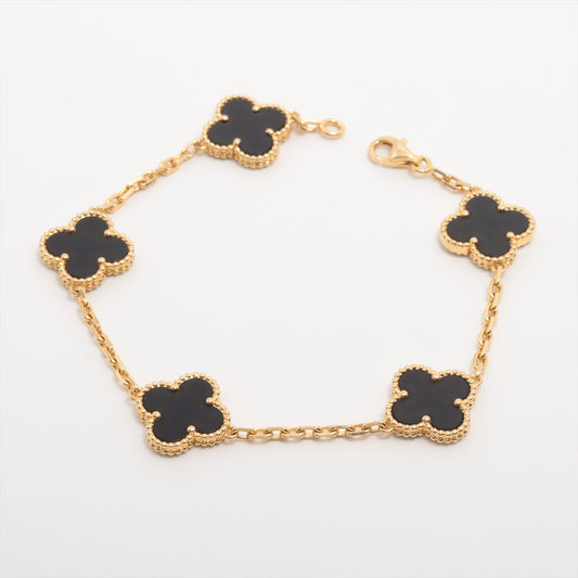 Van Cleef & Arpels Vintage Alhambra 5P Onyx Bracelet - photo 2
