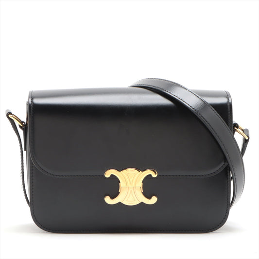 CELINE Triomphe Medium Leather Shoulder bag black - photo 2