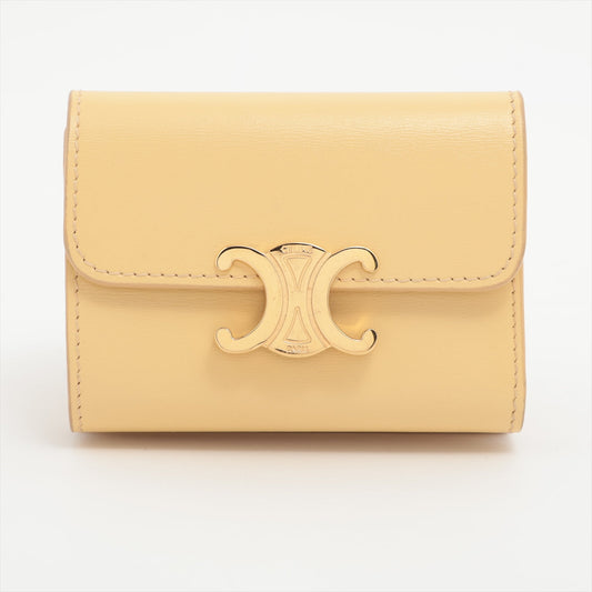 CELINE Triomphe Compact Wallet Coin Purse Leather Compact Wallet Yellow - photo 2