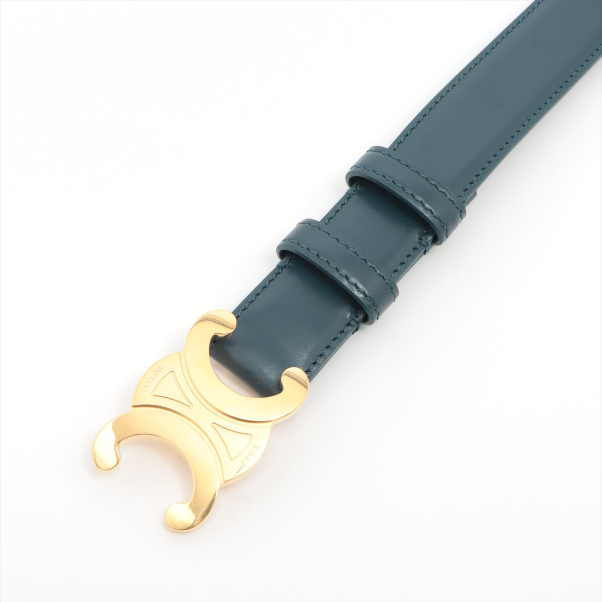 Celine Triomphe Blue Leather Belt 75cm - photo 2