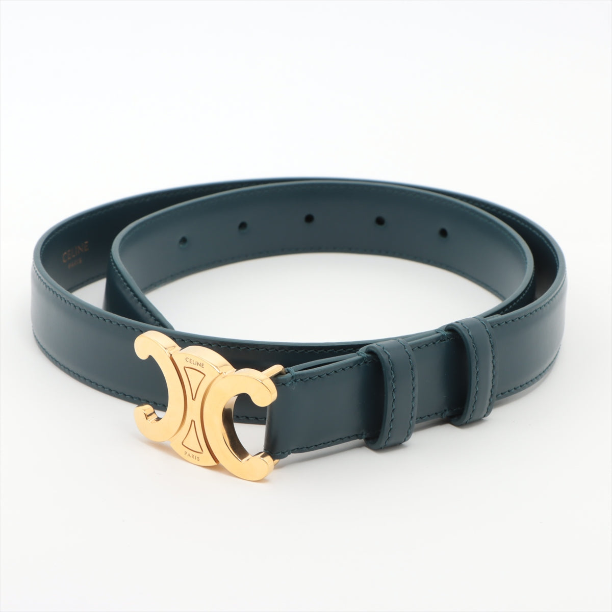 Celine Triomphe Blue Leather Belt 75cm - photo 1